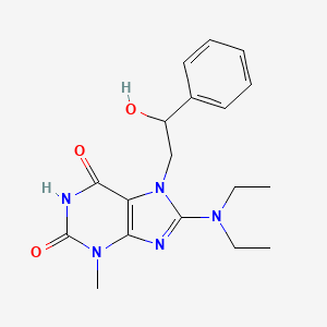 molecular formula C18H23N5O3 B6484297 8-(diethylamino)-7-(2-hydroxy-2-phenylethyl)-3-methyl-2,3,6,7-tetrahydro-1H-purine-2,6-dione CAS No. 941916-93-4