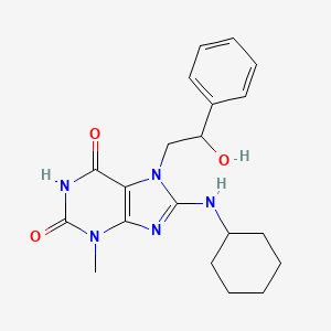 molecular formula C20H25N5O3 B6484301 8-(cyclohexylamino)-7-(2-hydroxy-2-phenylethyl)-3-methyl-2,3,6,7-tetrahydro-1H-purine-2,6-dione CAS No. 941974-86-3