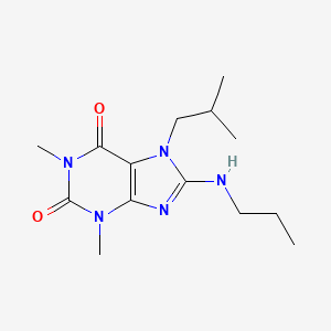 molecular formula C14H23N5O2 B6484305 1,3-dimethyl-7-(2-methylpropyl)-8-(propylamino)-2,3,6,7-tetrahydro-1H-purine-2,6-dione CAS No. 941993-70-0