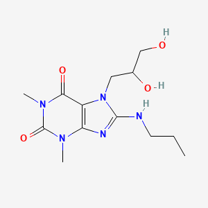 molecular formula C13H21N5O4 B6484311 7-(2,3-dihydroxypropyl)-1,3-dimethyl-8-(propylamino)-2,3,6,7-tetrahydro-1H-purine-2,6-dione CAS No. 941917-08-4