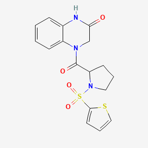 molecular formula C17H17N3O4S2 B6484317 4-[1-(thiophene-2-sulfonyl)pyrrolidine-2-carbonyl]-1,2,3,4-tetrahydroquinoxalin-2-one CAS No. 1048381-53-8