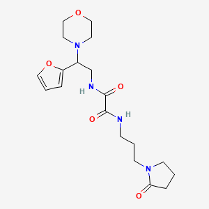 molecular formula C19H28N4O5 B6484328 N'-[2-(furan-2-yl)-2-(morpholin-4-yl)ethyl]-N-[3-(2-oxopyrrolidin-1-yl)propyl]ethanediamide CAS No. 877631-17-9