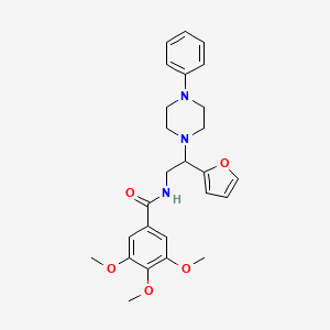 molecular formula C26H31N3O5 B6484333 N-[2-(furan-2-yl)-2-(4-phenylpiperazin-1-yl)ethyl]-3,4,5-trimethoxybenzamide CAS No. 877631-42-0