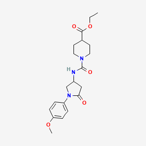ethyl 1-{[1-(4-methoxyphenyl)-5-oxopyrrolidin-3-yl]carbamoyl}piperidine-4-carboxylate