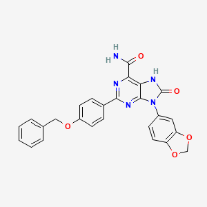 9-(2H-1,3-benzodioxol-5-yl)-2-[4-(benzyloxy)phenyl]-8-oxo-8,9-dihydro-7H-purine-6-carboxamide
