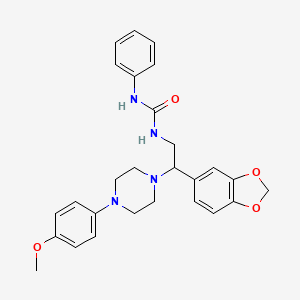 molecular formula C27H30N4O4 B6484434 3-[2-(2H-1,3-benzodioxol-5-yl)-2-[4-(4-methoxyphenyl)piperazin-1-yl]ethyl]-1-phenylurea CAS No. 896357-36-1