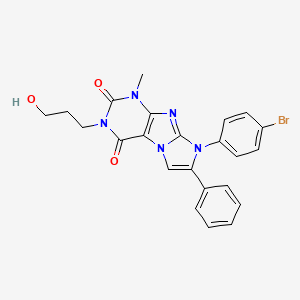 molecular formula C23H20BrN5O3 B6484448 8-(4-bromophenyl)-3-(3-hydroxypropyl)-1-methyl-7-phenyl-1H,2H,3H,4H,8H-imidazo[1,2-g]purine-2,4-dione CAS No. 886898-62-0