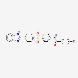 molecular formula C25H23FN4O3S B6484462 N-(4-{[4-(1H-1,3-benzodiazol-2-yl)piperidin-1-yl]sulfonyl}phenyl)-4-fluorobenzamide CAS No. 887886-72-8