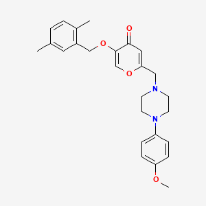molecular formula C26H30N2O4 B6484472 5-[(2,5-dimethylphenyl)methoxy]-2-{[4-(4-methoxyphenyl)piperazin-1-yl]methyl}-4H-pyran-4-one CAS No. 898456-88-7