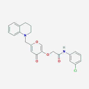 molecular formula C23H21ClN2O4 B6484485 N-(3-chlorophenyl)-2-({4-oxo-6-[(1,2,3,4-tetrahydroquinolin-1-yl)methyl]-4H-pyran-3-yl}oxy)acetamide CAS No. 898465-18-4