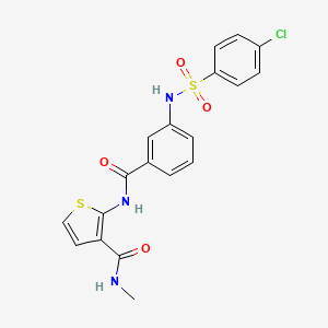 2-[3-(4-chlorobenzenesulfonamido)benzamido]-N-methylthiophene-3-carboxamide