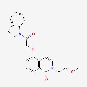 molecular formula C22H22N2O4 B6484510 5-[2-(2,3-dihydro-1H-indol-1-yl)-2-oxoethoxy]-2-(2-methoxyethyl)-1,2-dihydroisoquinolin-1-one CAS No. 898457-30-2