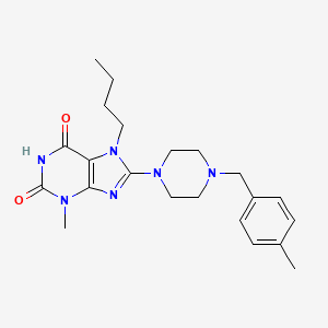 molecular formula C22H30N6O2 B6484515 7-butyl-3-methyl-8-{4-[(4-methylphenyl)methyl]piperazin-1-yl}-2,3,6,7-tetrahydro-1H-purine-2,6-dione CAS No. 898437-23-5
