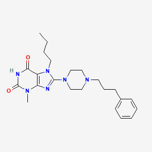molecular formula C23H32N6O2 B6484521 7-butyl-3-methyl-8-[4-(3-phenylpropyl)piperazin-1-yl]-2,3,6,7-tetrahydro-1H-purine-2,6-dione CAS No. 898462-91-4