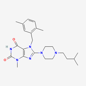 molecular formula C24H34N6O2 B6484533 7-[(2,5-dimethylphenyl)methyl]-3-methyl-8-[4-(3-methylbutyl)piperazin-1-yl]-2,3,6,7-tetrahydro-1H-purine-2,6-dione CAS No. 898408-96-3