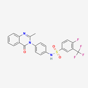 4-fluoro-N-[4-(2-methyl-4-oxo-3,4-dihydroquinazolin-3-yl)phenyl]-3-(trifluoromethyl)benzene-1-sulfonamide