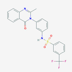 molecular formula C22H16F3N3O3S B6484568 N-[3-(2-methyl-4-oxo-3,4-dihydroquinazolin-3-yl)phenyl]-3-(trifluoromethyl)benzene-1-sulfonamide CAS No. 898421-40-4