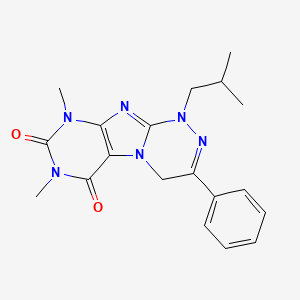 molecular formula C19H22N6O2 B6484586 7,9-dimethyl-1-(2-methylpropyl)-3-phenyl-1H,4H,6H,7H,8H,9H-[1,2,4]triazino[4,3-g]purine-6,8-dione CAS No. 922836-25-7