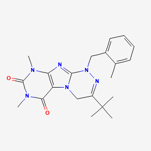 3-tert-butyl-7,9-dimethyl-1-[(2-methylphenyl)methyl]-1H,4H,6H,7H,8H,9H-[1,2,4]triazino[4,3-g]purine-6,8-dione