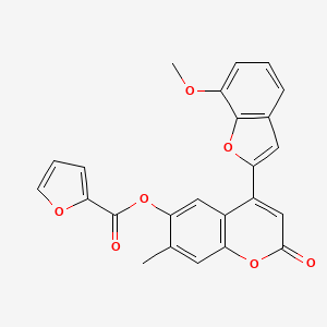 molecular formula C24H16O7 B6484598 4-(7-methoxy-1-benzofuran-2-yl)-7-methyl-2-oxo-2H-chromen-6-yl furan-2-carboxylate CAS No. 898447-63-7