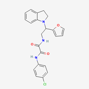 molecular formula C22H20ClN3O3 B6484599 N'-(4-chlorophenyl)-N-[2-(2,3-dihydro-1H-indol-1-yl)-2-(furan-2-yl)ethyl]ethanediamide CAS No. 898458-41-8