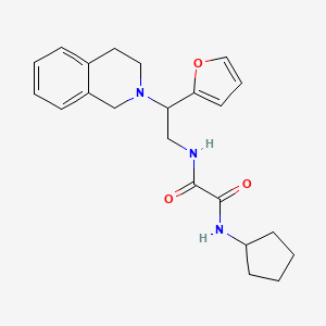 molecular formula C22H27N3O3 B6484601 N-cyclopentyl-N'-[2-(furan-2-yl)-2-(1,2,3,4-tetrahydroisoquinolin-2-yl)ethyl]ethanediamide CAS No. 903258-74-2
