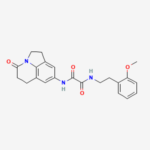 molecular formula C22H23N3O4 B6484607 N'-[2-(2-methoxyphenyl)ethyl]-N-{11-oxo-1-azatricyclo[6.3.1.0^{4,12}]dodeca-4(12),5,7-trien-6-yl}ethanediamide CAS No. 898418-95-6