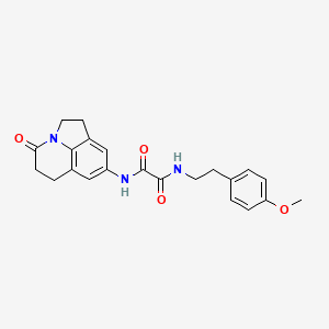 N'-[2-(4-methoxyphenyl)ethyl]-N-{11-oxo-1-azatricyclo[6.3.1.0^{4,12}]dodeca-4(12),5,7-trien-6-yl}ethanediamide