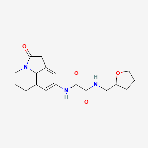 molecular formula C18H21N3O4 B6484623 N-{2-oxo-1-azatricyclo[6.3.1.0^{4,12}]dodeca-4,6,8(12)-trien-6-yl}-N'-[(oxolan-2-yl)methyl]ethanediamide CAS No. 898454-74-5