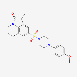 molecular formula C23H27N3O4S B6484625 6-{[4-(4-methoxyphenyl)piperazin-1-yl]sulfonyl}-3-methyl-1-azatricyclo[6.3.1.0^{4,12}]dodeca-4,6,8(12)-trien-2-one CAS No. 898411-60-4