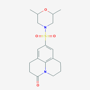 molecular formula C18H24N2O4S B6484634 7-[(2,6-dimethylmorpholin-4-yl)sulfonyl]-1-azatricyclo[7.3.1.0^{5,13}]trideca-5,7,9(13)-trien-2-one CAS No. 898438-54-5