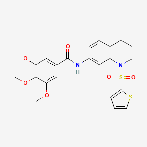 molecular formula C23H24N2O6S2 B6484649 3,4,5-trimethoxy-N-[1-(thiophene-2-sulfonyl)-1,2,3,4-tetrahydroquinolin-7-yl]benzamide CAS No. 898447-78-4