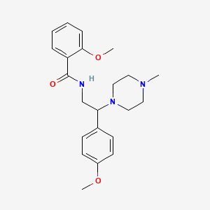 molecular formula C22H29N3O3 B6484656 2-methoxy-N-[2-(4-methoxyphenyl)-2-(4-methylpiperazin-1-yl)ethyl]benzamide CAS No. 906159-87-3