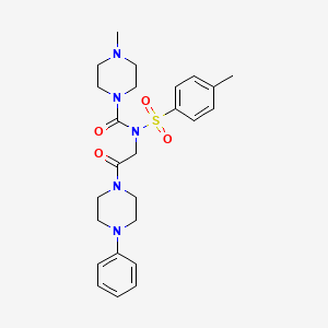 4-methyl-N-(4-methylbenzenesulfonyl)-N-[2-oxo-2-(4-phenylpiperazin-1-yl)ethyl]piperazine-1-carboxamide