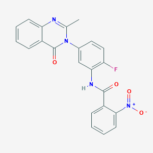 N-[2-fluoro-5-(2-methyl-4-oxo-3,4-dihydroquinazolin-3-yl)phenyl]-2-nitrobenzamide