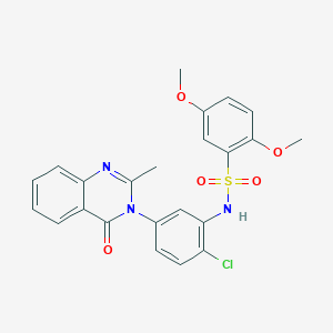 molecular formula C23H20ClN3O5S B6484730 N-[2-chloro-5-(2-methyl-4-oxo-3,4-dihydroquinazolin-3-yl)phenyl]-2,5-dimethoxybenzene-1-sulfonamide CAS No. 899980-51-9