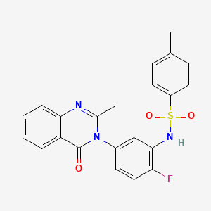 molecular formula C22H18FN3O3S B6484739 N-[2-fluoro-5-(2-methyl-4-oxo-3,4-dihydroquinazolin-3-yl)phenyl]-4-methylbenzene-1-sulfonamide CAS No. 899758-49-7