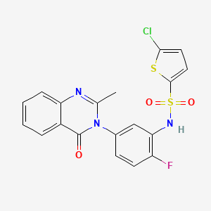 molecular formula C19H13ClFN3O3S2 B6484749 5-chloro-N-[2-fluoro-5-(2-methyl-4-oxo-3,4-dihydroquinazolin-3-yl)phenyl]thiophene-2-sulfonamide CAS No. 899980-67-7
