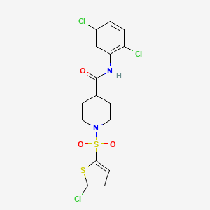 molecular formula C16H15Cl3N2O3S2 B6484759 1-[(5-chlorothiophen-2-yl)sulfonyl]-N-(2,5-dichlorophenyl)piperidine-4-carboxamide CAS No. 942002-39-3