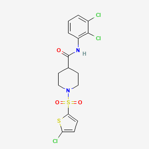 molecular formula C16H15Cl3N2O3S2 B6484763 1-[(5-chlorothiophen-2-yl)sulfonyl]-N-(2,3-dichlorophenyl)piperidine-4-carboxamide CAS No. 942002-41-7