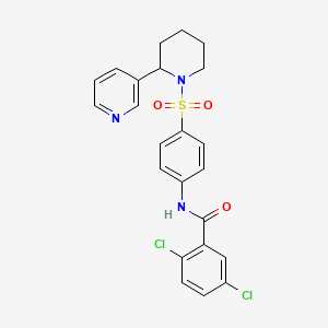 molecular formula C23H21Cl2N3O3S B6484771 2,5-dichloro-N-(4-{[2-(pyridin-3-yl)piperidin-1-yl]sulfonyl}phenyl)benzamide CAS No. 393834-72-5