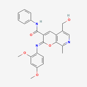 (2Z)-2-[(2,4-dimethoxyphenyl)imino]-5-(hydroxymethyl)-8-methyl-N-phenyl-2H-pyrano[2,3-c]pyridine-3-carboxamide