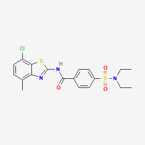 molecular formula C19H20ClN3O3S2 B6484789 N-(7-chloro-4-methyl-1,3-benzothiazol-2-yl)-4-(diethylsulfamoyl)benzamide CAS No. 904818-29-7