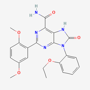 molecular formula C22H21N5O5 B6484799 2-(2,5-dimethoxyphenyl)-9-(2-ethoxyphenyl)-8-oxo-8,9-dihydro-7H-purine-6-carboxamide CAS No. 899742-38-2