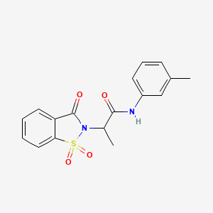 N-(3-methylphenyl)-2-(1,1,3-trioxo-2,3-dihydro-1lambda6,2-benzothiazol-2-yl)propanamide