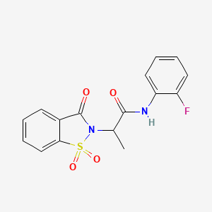 molecular formula C16H13FN2O4S B6484810 N-(2-fluorophenyl)-2-(1,1,3-trioxo-2,3-dihydro-1lambda6,2-benzothiazol-2-yl)propanamide CAS No. 899996-55-5
