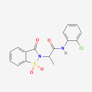 molecular formula C16H13ClN2O4S B6484818 N-(2-chlorophenyl)-2-(1,1,3-trioxo-2,3-dihydro-1lambda6,2-benzothiazol-2-yl)propanamide CAS No. 899996-57-7