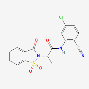 molecular formula C17H12ClN3O4S B6484828 N-(5-chloro-2-cyanophenyl)-2-(1,1,3-trioxo-2,3-dihydro-1lambda6,2-benzothiazol-2-yl)propanamide CAS No. 899758-04-4