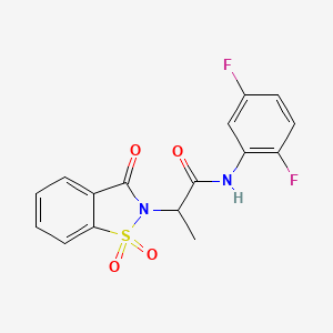 molecular formula C16H12F2N2O4S B6484833 N-(2,5-difluorophenyl)-2-(1,1,3-trioxo-2,3-dihydro-1lambda6,2-benzothiazol-2-yl)propanamide CAS No. 899758-10-2