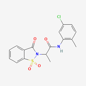 molecular formula C17H15ClN2O4S B6484836 N-(5-chloro-2-methylphenyl)-2-(1,1,3-trioxo-2,3-dihydro-1lambda6,2-benzothiazol-2-yl)propanamide CAS No. 899955-48-7